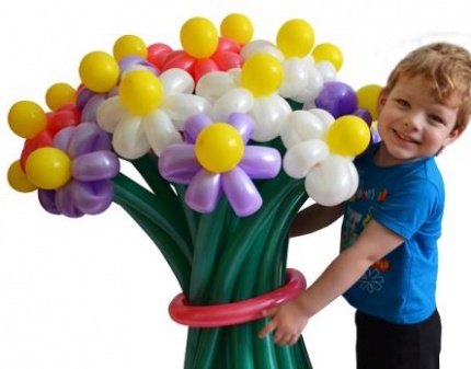 Скидка 50% на цветы из воздушных шаров, подарок в шаре или фонтан из шариков на любой праздник!