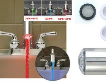 Скидка 55% на светодиодную насадку на кран! Смена цвета воды! Производит завораживающий эффект!